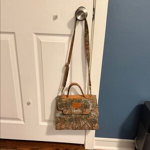 Vintage Tapestry Crossbody Bag